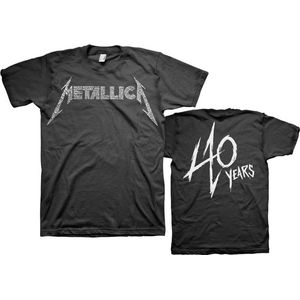 Metallica - 40th Anniversary Songs Logo Heren T-shirt - S - Zwart