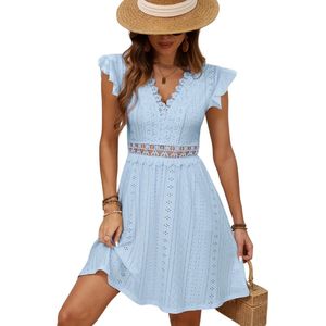 Bovista Zomerjurk Dames - Zomerjurken - Volwassen - Jurk - Ibiza Stijl - Sundress - Blauw - Maat S