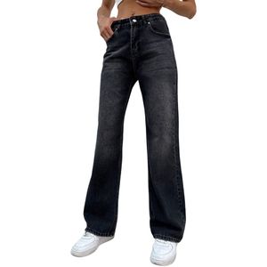 Trendyol Blauwe Jeans Met Hoge Taille En Wijde Pijpen Twoaw26Je00083