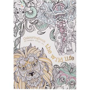 Craft Sensations kleurboek - The Wild Life - Colouringbook - Luxe Kleurboek voor volwassenen - Kleurboek hard cover 20 designs