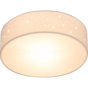 Plafondlamp – Sterrenhemel – Rond - Ø 38cm – 40 Watt Stof Wit