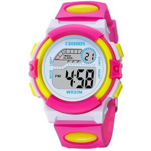 Digitaal Kinderhorloge - Roze/Geel | PVC Kunststof | 38 mm | Fashion Favorite