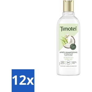 12 x Timotei - Crèmespoeling - Kokosmelk & Aloe Vera - Droog Tot Normaal Haar - 300ml - Haarverzorging - Conditioner - Kokosmelk - Aloë Vera - Droog Haar