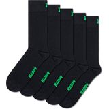 Happy Socks 5P sokken solid zwart - 41-46