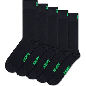 Happy Socks 5P sokken solid zwart - 41-46