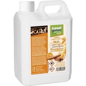 KieselGreen 5 Liter Bio-Ethanol met Sinaasappel/Kaneel Aroma - Bioethanol 96.6%, Veilig voor Sfeerhaarden en Tafelhaarden, Milieuvriendelijk - Premium Kwaliteit Ethanol voor Binnen en Buiten