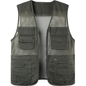 Ademend Multi-Zakken Outdoor Vest voor Mannen - Perfect voor Vissen, Fotografie en Reizen