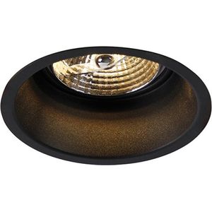QAZQA dept - Moderne Inbouwspot - 1 lichts - Ø 108 mm - Zwart - Woonkamer | Slaapkamer | Keuken