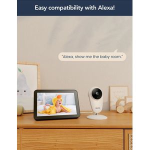 Amalee - Babyfoon - 2K - Slimme Wifi Babyfoon - Camera - Indoor Bewakingscamera - Wifi - Camera - Beweging/Geluid Detectie -