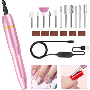 Draagbare Elektrische Nagelvijl met USB-aansluiting - 0-20.000 RPM Snelheidsregeling - Stille Nagelfrees met 11 Bits - Complete Manicure Set in Roze