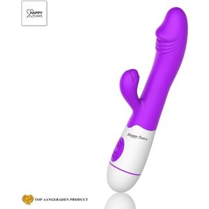 Clitoris En G-spot Stimulator voor vrouwen met extra stimulatie | Fijne orgasmes | Realistische eikel  | Krachtige Vibrator | Duo Vibrator | 30 standen | 19.5cm | Paars |