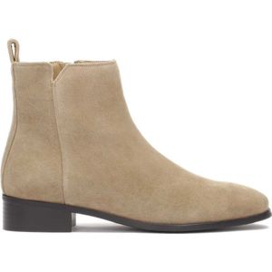 Suede flat-heeled boots