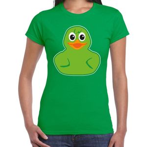 Bellatio Decorations Verkleed T-shirt dames - groen - eend - Carnaval/themafeesten XS