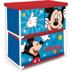 Disney - Mickey Opbergplank - 3 Lades - Kleur: Multi - Materiaal: Metaal, Polyester, PP, Karton