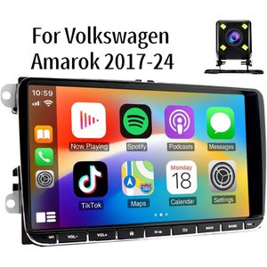 9in Car Stereo Radio GPS Navigation Head Unit 2+32G for Volkswagen Amarok 2017-24, Built-in Wireless CarPlay Android Auto Bluetooth WiFi FM SWC + AHD Backup Camera