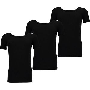 Bamboo - T-shirts - Set 3 stuks - Zwart - Ronde hals - Unisex - Maat 134/140