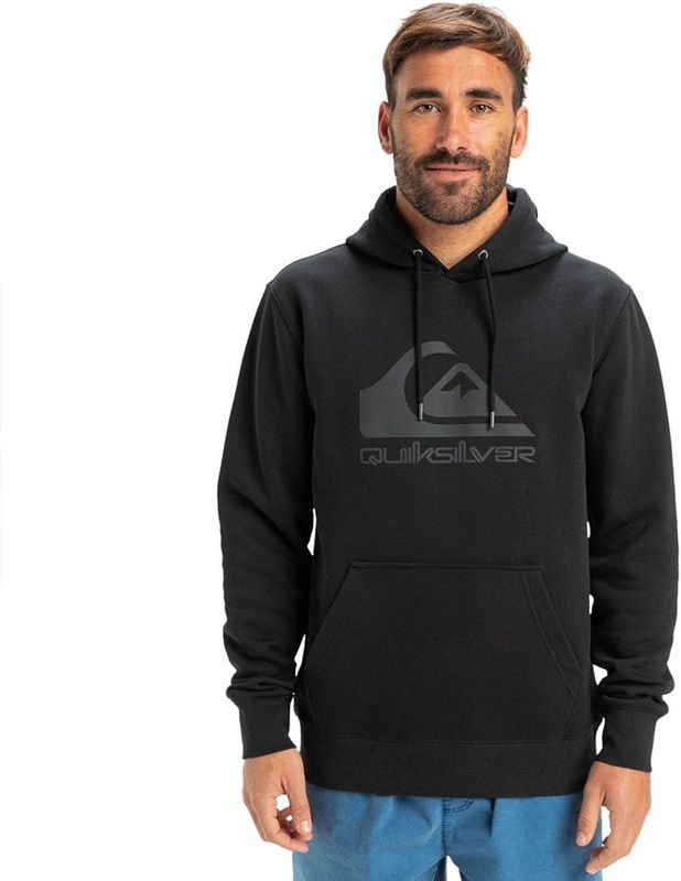Quiksilver - Comp Logo Hoodie - Hoodie - Zwart - Katoen/Polyester