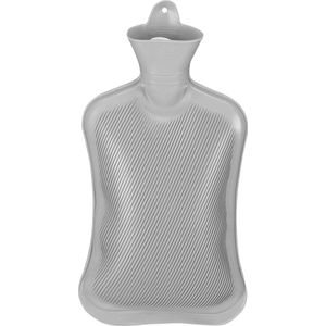 Relaxdays warm water kruik - rubber - veilig - 2 l - bedkruik - zonder hoes - ribbels