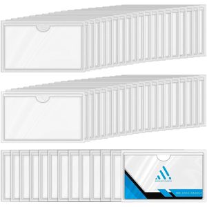 Zelfklevende etikettenhouders - 100 stuks, 10 x 6 cm, transparant, waterdicht - voor kantoor en thuis organiseren.