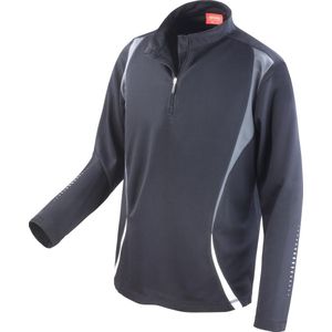 Spiro Unisex Sportproef Prestatie Trainingen Top (Zwart/Grijs/Wit)