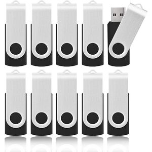 USB Stick 16GB - Set van 10 Stuks - USB Flash Drives - Geheugenstick - Zwart