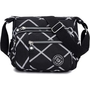 Schoudertas voor dames met meerdere zakken, messenger bag, schoudertas, voor de dagelijkse boodschappen (7)