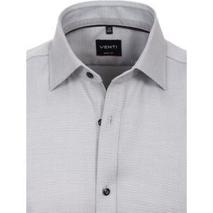 Venti Heren Overhemd Grijs Body Fit Met Stretch - XL