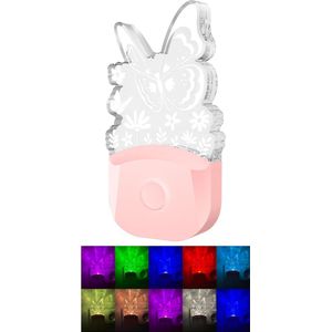 Fienosa Vlinderlamp - Nachtlamp Vlinder - Nachtlampje Stopcontact - Kerstcadeau - Nachtlampje baby - Nachtlampje Kinderen - Stekkerlamp - Dag en Nacht Sensor -Multi Colour