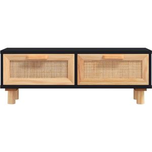 VidaXL-Salontafel-80x40x30-cm-bewerkt-hout-en-grenenhout-zwart