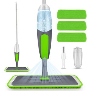 Spray Mop voor vloerreiniging - Microfiber Mop - Droog Natte Mop - Stofdweil met 3 herbruikbare dweilpads - 550 ml navulbare fles - reinigen van laminaat tegels hout hardhouten Mop