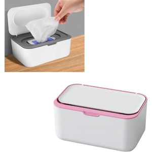 Tissue Box- Billendoekjes box- doekjeshouder- Tissue Houder - Vochtige doekjes dispenser -Vochtig Toiletpapier Houder- doos voor nat toiletpapier -Vochtige doekjes opbergdoos- doos voor nat toiletpapier-billendoekjes houder - roze - 22*15.6*11.3cm