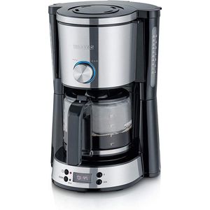 Severin koffiezetapparaat met timer en dubbelzijdige waterniveau-indicator - ca. 1000 W tot 10 kopjes - AromaSwitch - automatische uitschakeling - zwenkfilter 1 x 4 met druppelsluiting.