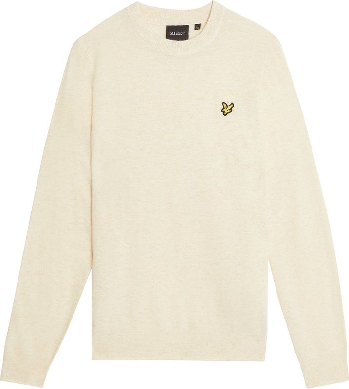 Lyle & Scott Lamswol Blend Ronde Hals Trui - Wit