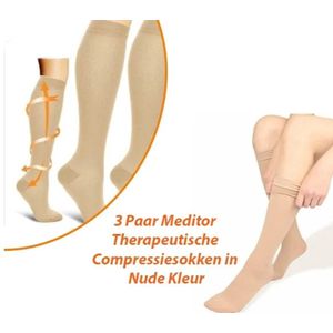 3-Paar Therapeutische Compressiesokken in Nude / Skin 36-41 (S-M)