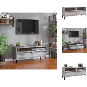 vidaXL Klassieke Tv-Kast - Grijs Sonoma Eiken - 100 x 34.5 x 44.5 cm - Dvd-speler - G - Kast