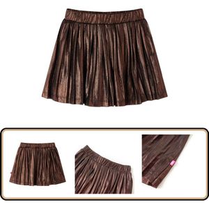 Kinderrokje met glitters - Cognac - Maat 92 Kinderrokje - Meisjesrokje - Kindermode - Kinderkledij - Cognac Gekleurd