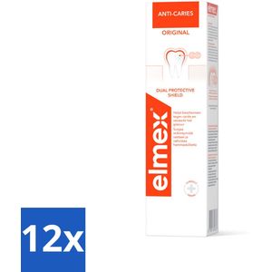 12 x Elmex Tandpasta Anti-Cariës Original 75 ml - Tandpasta - Anti-cariës - Tandbederf - Neo-Aminex - Remineraliseren