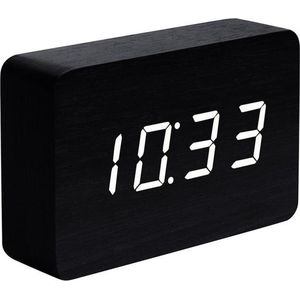 Gingko Wekker - Alarmklok Brick Click Clock zwart - oplaadbaar