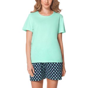 Merry Style MS-MS10-177-PJ Dames Pyjama - ronde hals - korte mouwen - korte broek zonder zakken - Katoen - Amarant/Grijs - S