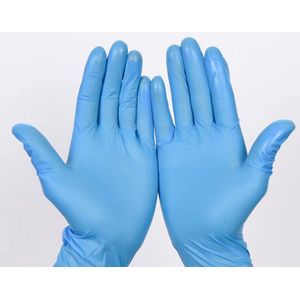 Nitril onderzoekshandschoenen - multifunctionele, poedervrije, wegwerp medische handschoenen - verpakking van 100 stuks, blauw, maat