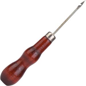Houten Handvat Priem Perforator Naaien Stiksels Priem Tool Schoenreparatie Haaknaald Leer Naaien Priem - Set van 5 Stuks