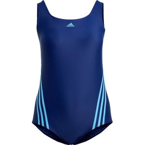 adidas Sportswear 3-Stripes Swim Suit (Plus Size) - Dames - Blauw- 1X