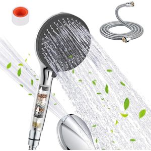 Hogedruk handdouche 15 filters 10 straalsoorten waterbesparend- 15 m slang - verwijdert restchloor - hard water - zwaar metaal