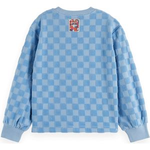 Scotch & Soda Relaxed-Fit Velour Checkerboard Crewneck Meisjes Trui