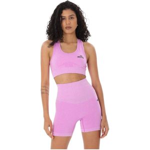 Mives® Sportlegging en Top - Yoga - Fitness set - Scrunch Butt - Dames Legging - Sportkleding - Fashion legging - Broeken - Gym Sports - Fitness Wear - High Waist - LILA - maat S - SHORT BRA