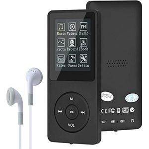Draagbare MP3/MP4 Speler met 8 GB Geheugen - Hifi Geluid, Video, Spraakopname en FM Radio - Ondersteunt Tot 64 GB