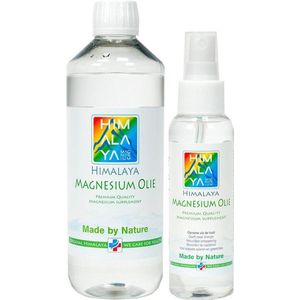 Magnesiumolie van Himalaya magnesium | Magnesiumolie spray 100 ml | Magnesiumolie 500 ml navulfles | Magnesiumspray Magnesiumchloride Spierolie voordeelpakket | Magnesium olie voeten
