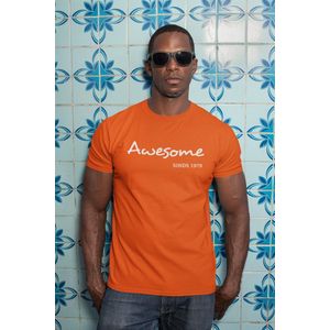 1979 Jaar Oranje T-shirt Heren - Maat S - Awesome - Verjaardag Cadeau Mannen - Limited Edition