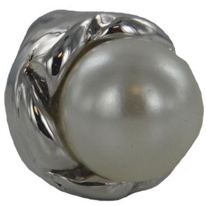 Quiges - Verzilverde Aanschuif Charm Bedel Art Pearl voor Quiges Wikkelarmbanden - EHC084