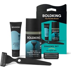 Boldking - Start Scheerset Regular - 6-delige Set - Scheerset voor Mannen en Vrouwen - Inclusief Scheermesjes en Scheergel